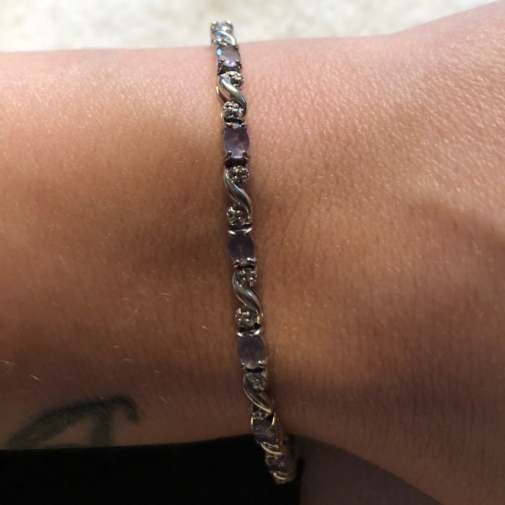 Tanzanite white gold bracelet